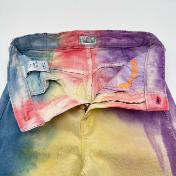 MOTHER | The Hustler Ankle Fray Mystical AF Tie Dye Straight Leg Jeans 24 - Picture 6 of 14